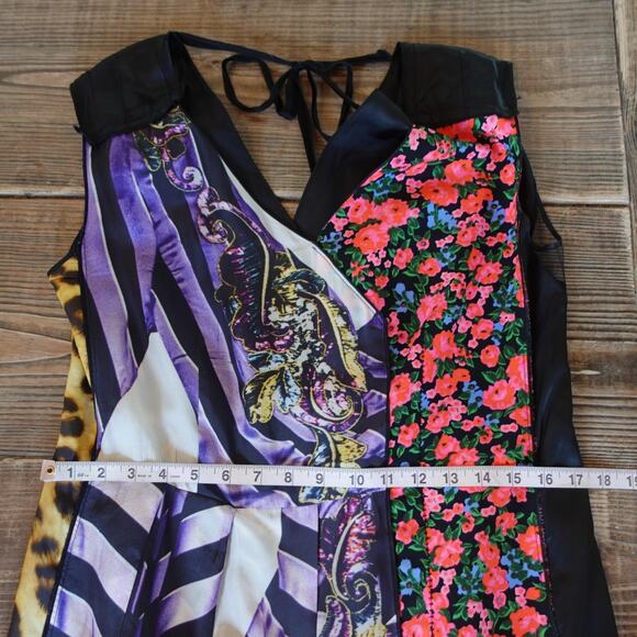 Vintage Marc Jacobs Runway Photographic Stripe Midi Dress 4 Y2K Floral Leopard - Picture 11 of 14